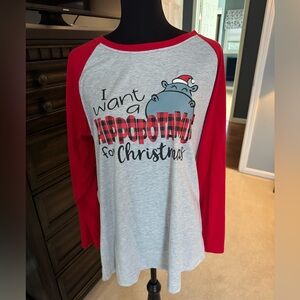 Amazon I Want a Hippopotamus for Christmas  Long Sleeve Tee